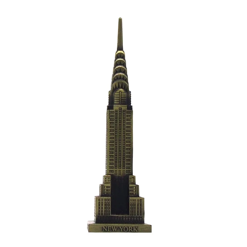 Zinc Alloy Chrysler Building Model Home Furnishings Living Room Metal Crafts Gifts Cafe Restaurant Wine Cabinet Decorations