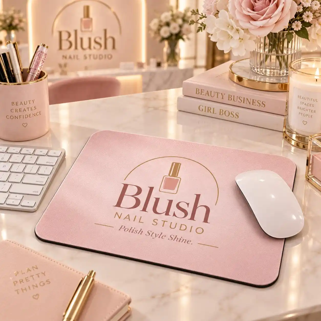 Custom Logo Desk Mat, Personalized Branded Mouse Pad, Business Office Decor, Corporate Promotion & Company Gift