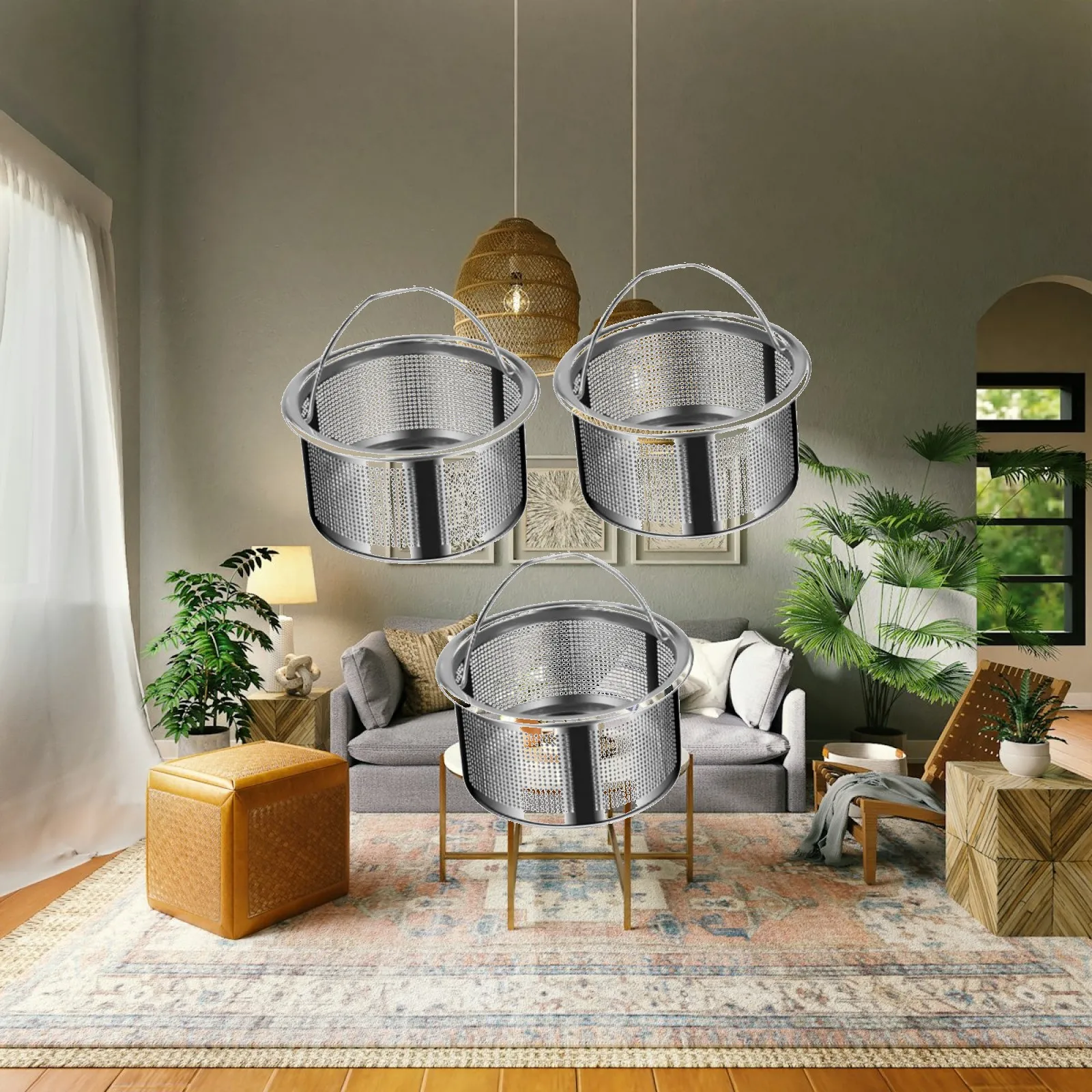 Anti Clogging Sink Strainer Basket Stainless Steel Mesh Drain Filter for Kitchen Strainer Use