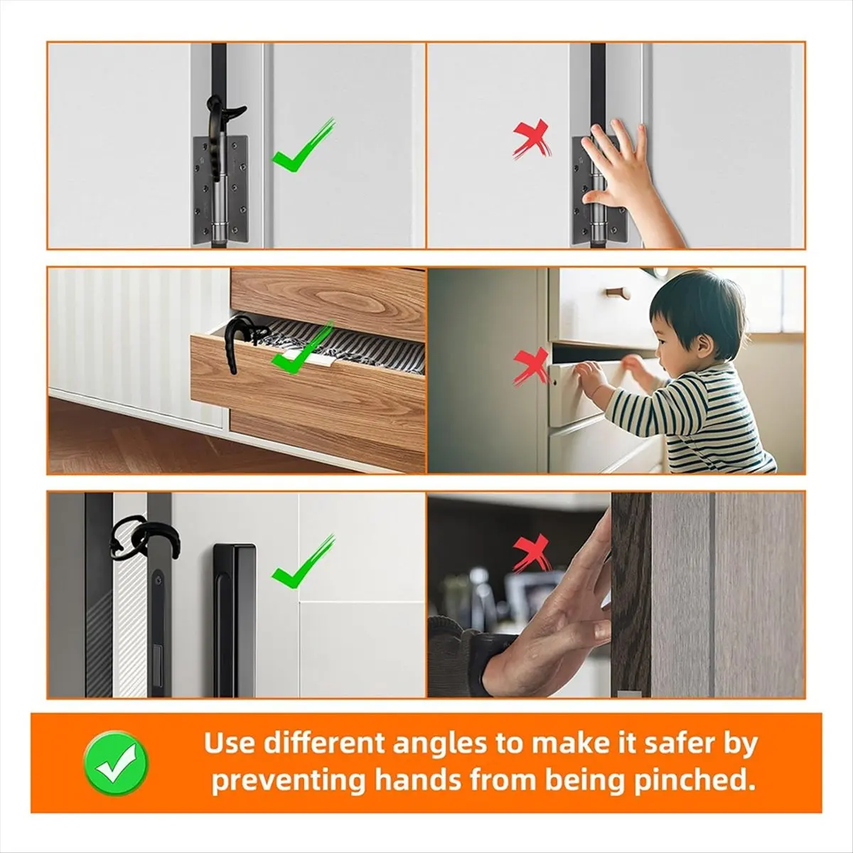 6 Pack First Responder Door Stops Black Door Stoppers Security Door Handle Stopper Door Finger Pinch Guard