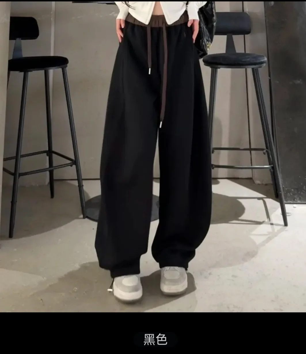 الخريف الشتاء عالية الخصر السراويل النسائية المطرزة الحصان نمط المرقعة الصوف مبطن سميكة Sweatpants غير رسمية