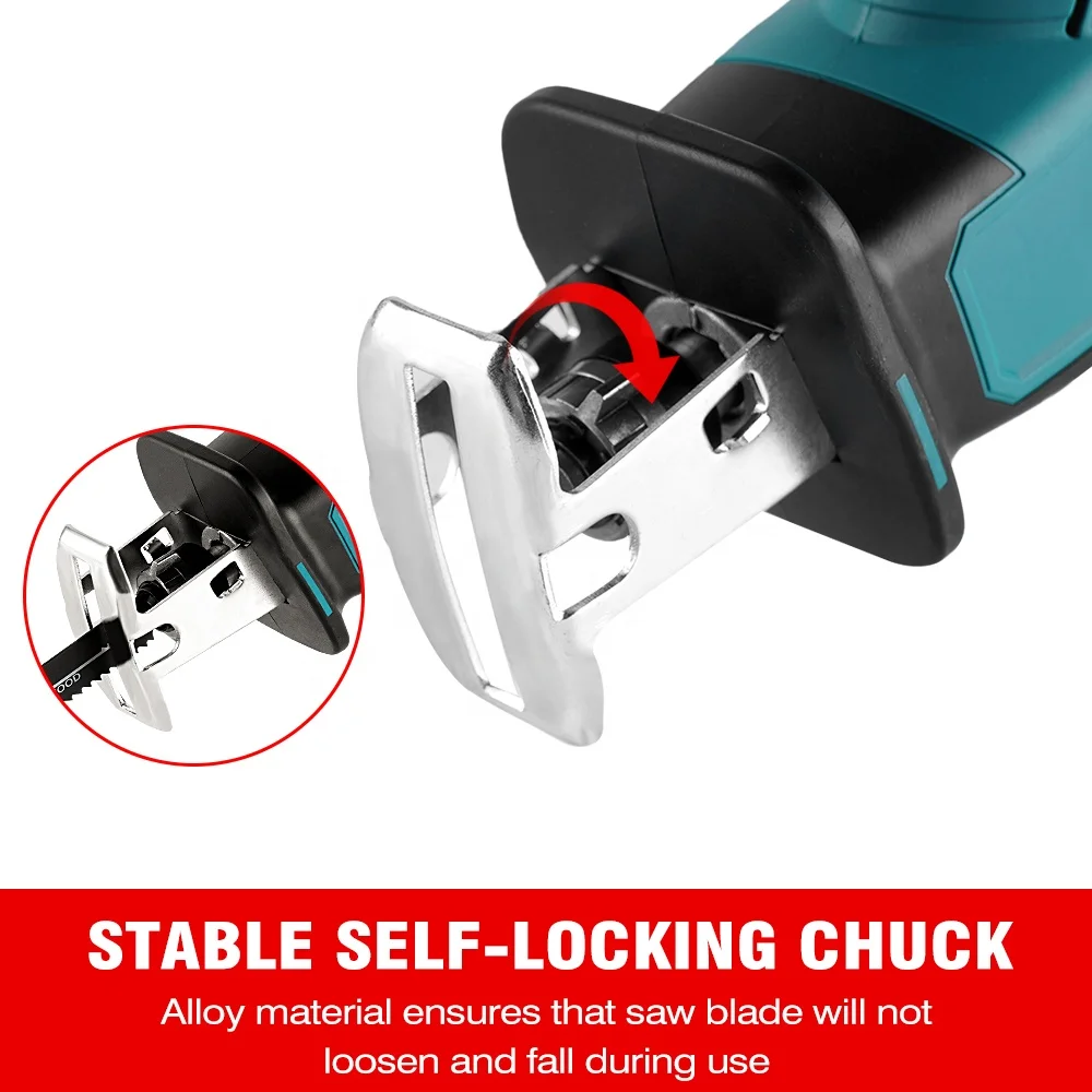 Brushless Cordless Electric Reciprocating Saw Electric Saw Variable Speed Metal Wood Cutting Tool for  18V Battery-HDF