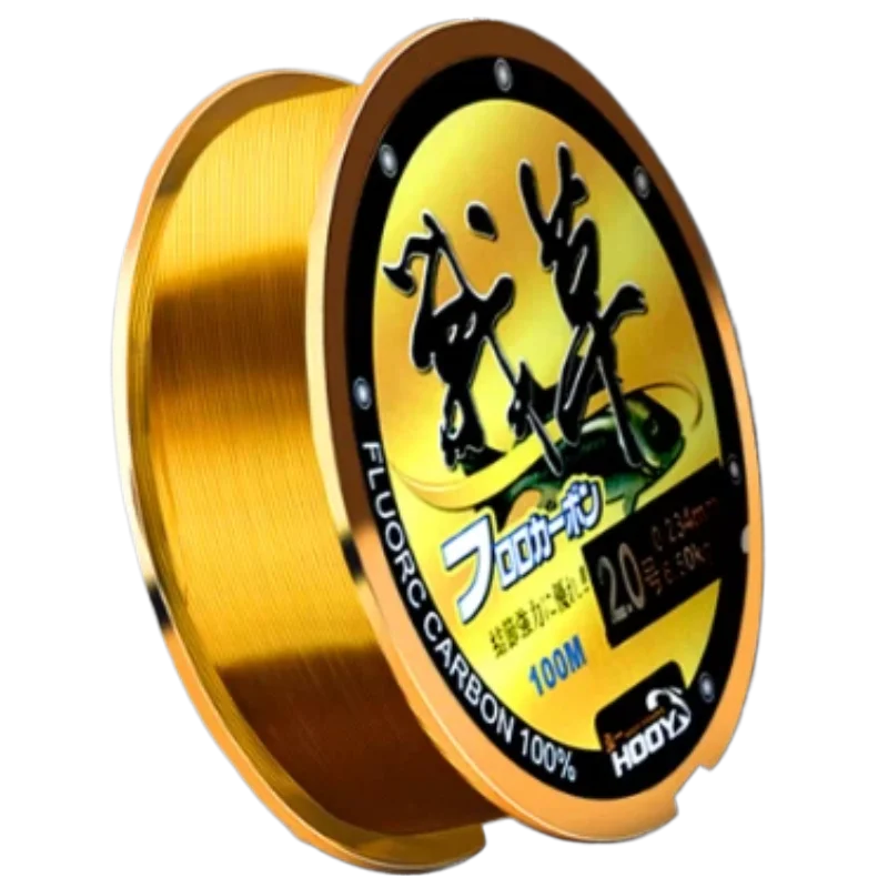 

100m Soft Golden Nylon Fishing Line Ultra Smooth Abrasion Resistant Main Leader Line Black Pit River Lake Taiwan Fishing Line
