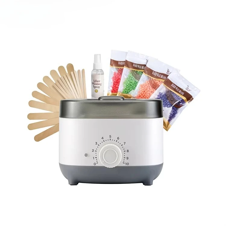

2022 Newest Logo Custom 500cc Waxing Kit Wax Warmer for Women Hair Removal With Hard Wax Beads for Legs Face Underarm B