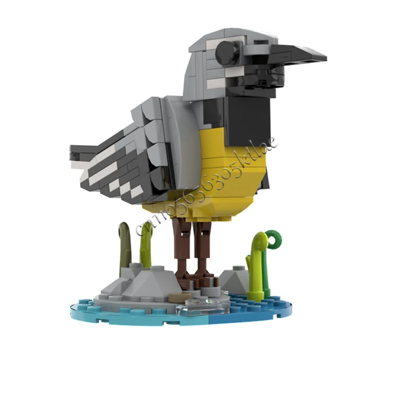 161 PCS Animal Grey Wagtail MOC Customize Modular Building Block Creative Design Educational Learning Toy DIY Assembly Toy Gift