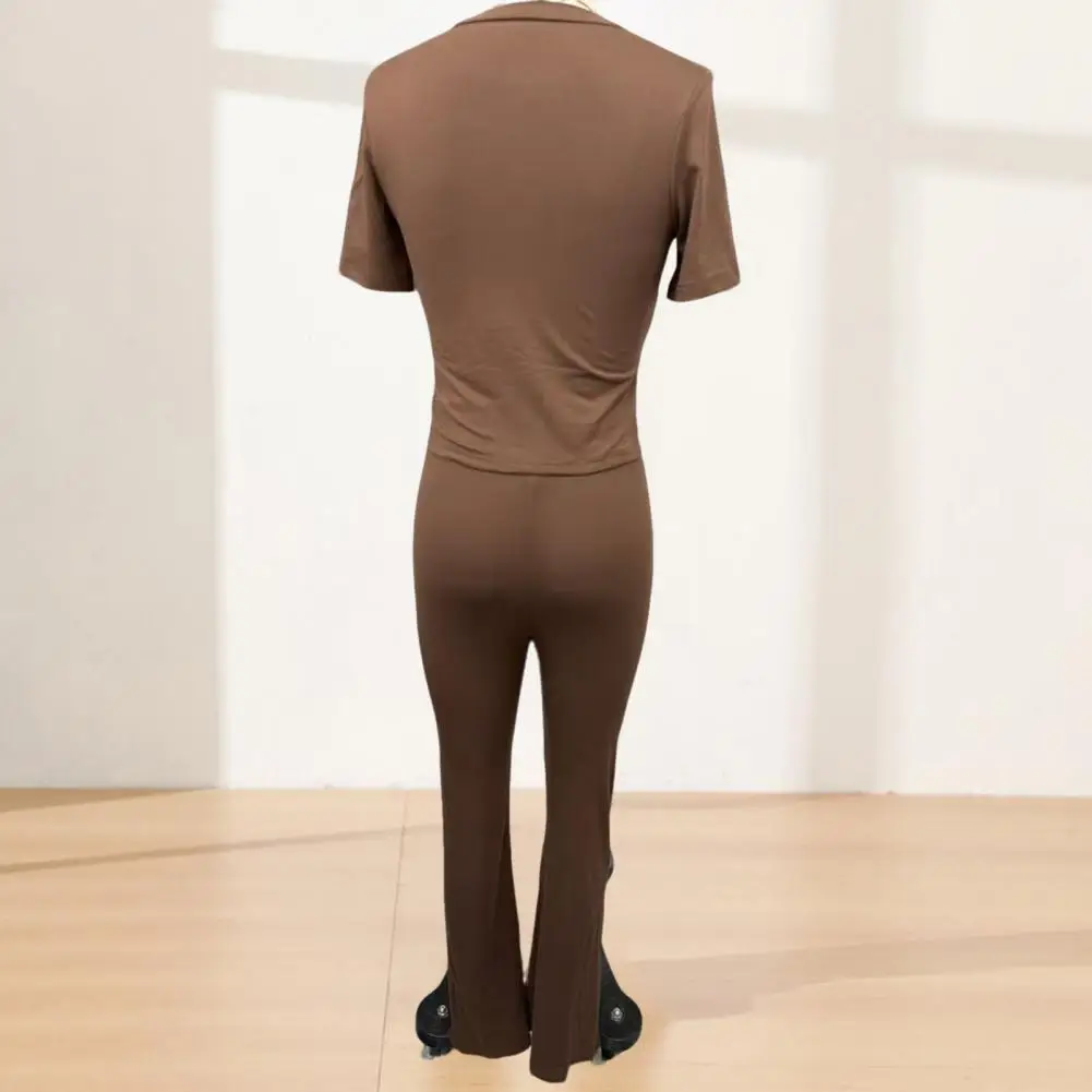 

Women's Two Pieces Sets 2026 Spring And Summer 2 Piece Suits Casual O Neck Solid Color Outfit Suit Slim Short-sleeved Pants Set