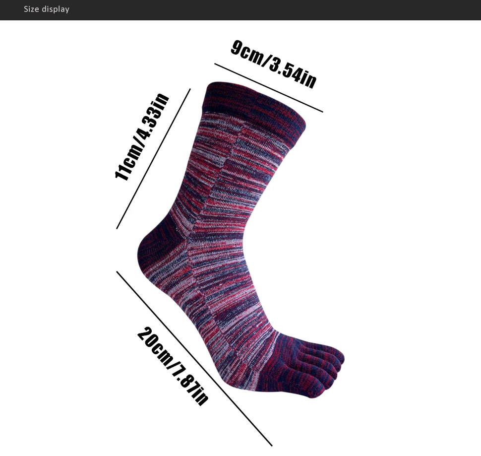 1/5 Paar bunte 5-Finger-Socken für Geschäftsmann, Baumwolle, gestreift, jung, lässig, schweißabsorbierend, fröhliches Partykleid, kurze Zehensocken – Detail 2
