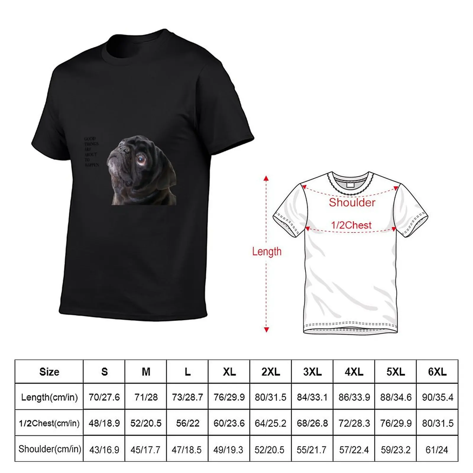 Good things black pug T-Shirt aesthetic clothes Aesthetic clothing for a boy boys animal print plain black t shirts men