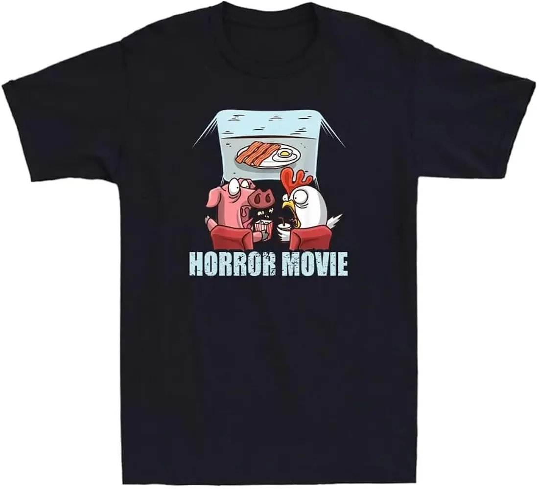 Pig & Chicken in Horror Movie - Breakfast Funny Gift Vintage T-Shirt  Unisex T-shirts  brand vintage oversized