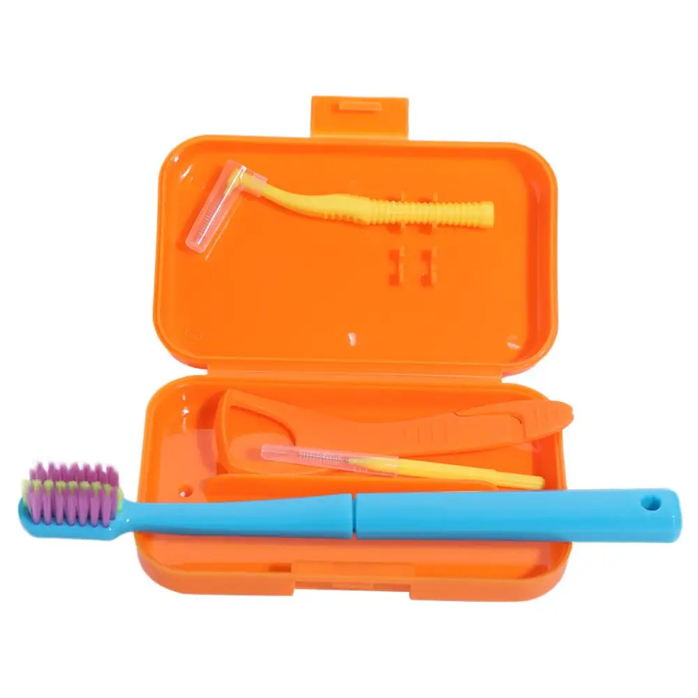 

Convenient Dainty Portable Toothbrush Set Foldable Reusable Travel Toothbrush Multi-function Washable Interdental Brush Camp Out