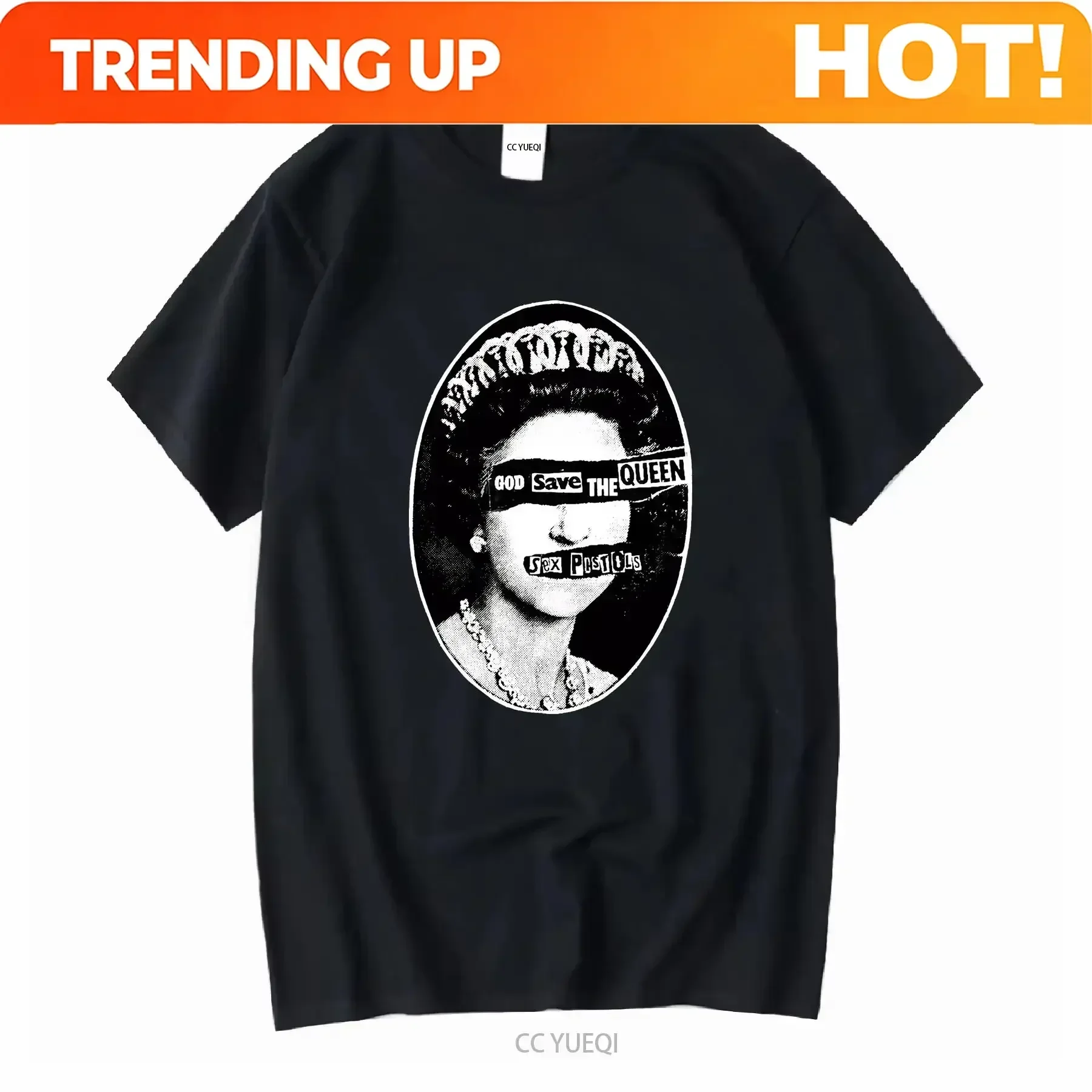 Customization Shirt Sex Pistols God Save The Queen Retro Punk T Shirt Size SMAL Vintage Washed Versatile Comfortable Stylish Bre