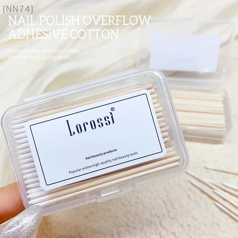 100 Stück/Beutel Nagelpflegestifte aus Holz, doppelseitige Wattestäbchen für Maniküre, Nagellackentferner, Korrekturwerkzeuge, Salonbedarf
