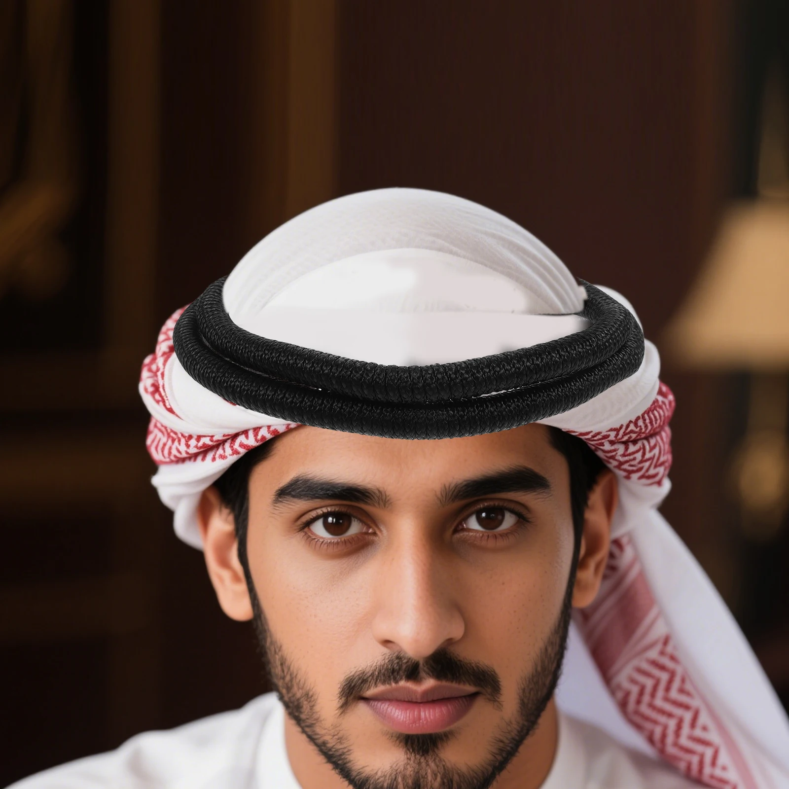 Arab Men Headband Black 56CM Scarf Rope Durable Arab Costume Accessories Headwear Theme Party Stage Performance
