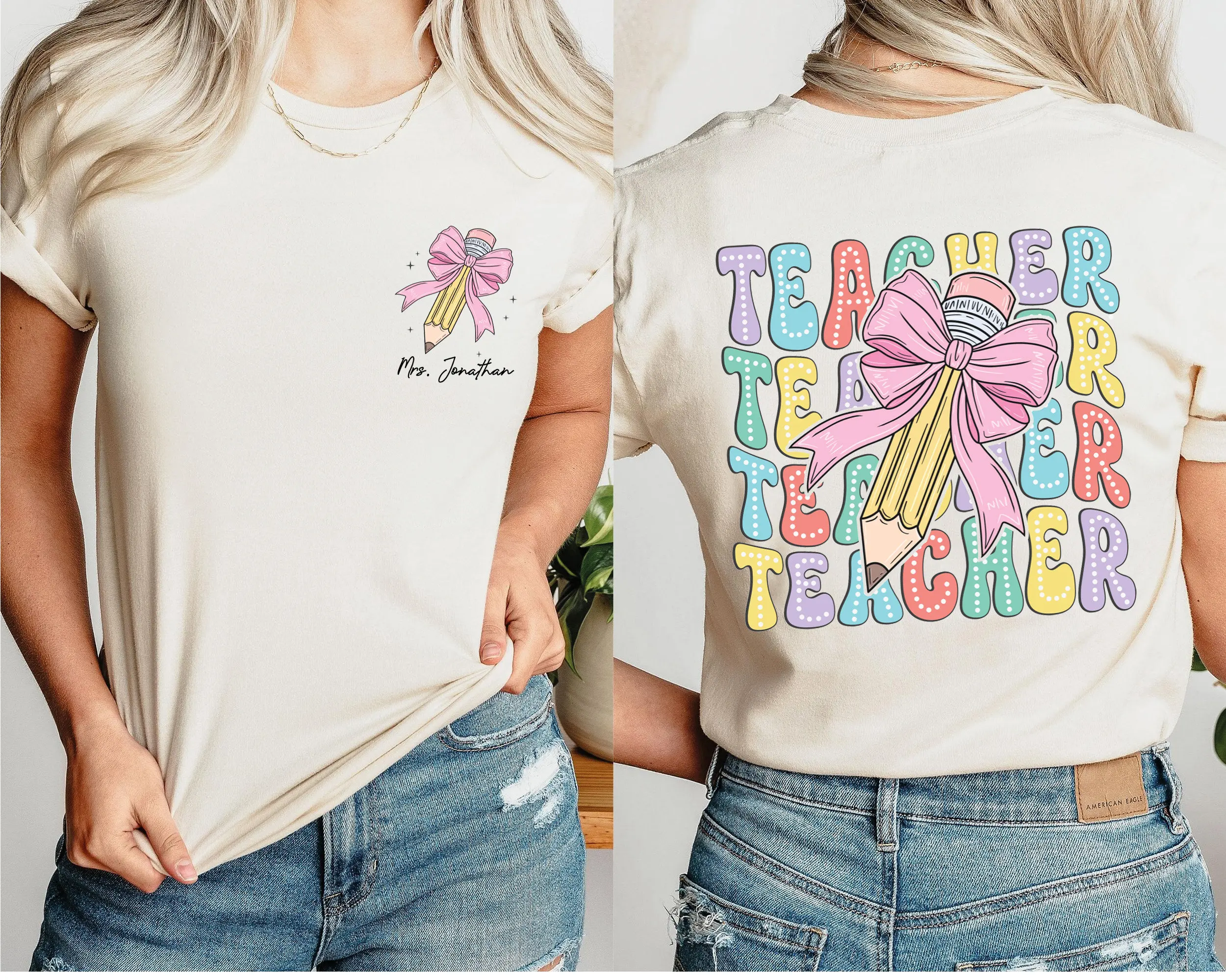 Teacher Bow T Shirt Teach Love Inspire Back To School First Day Of Appreciation