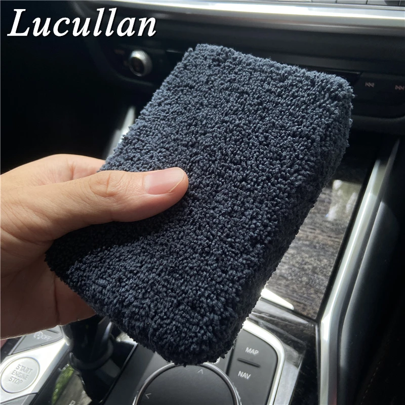 Lucullan Premium Grade Cobra Long Fiber Plush Wax Glazes Rectangle Foam Pad Microfiber Detailing Applicator Sponge