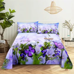 Juego de sábanas de dormitorio con estampado Digital de flores hermosas, sábana de cama, funda de almohada, ropa de cama de moda, sábana de impresión exquisita