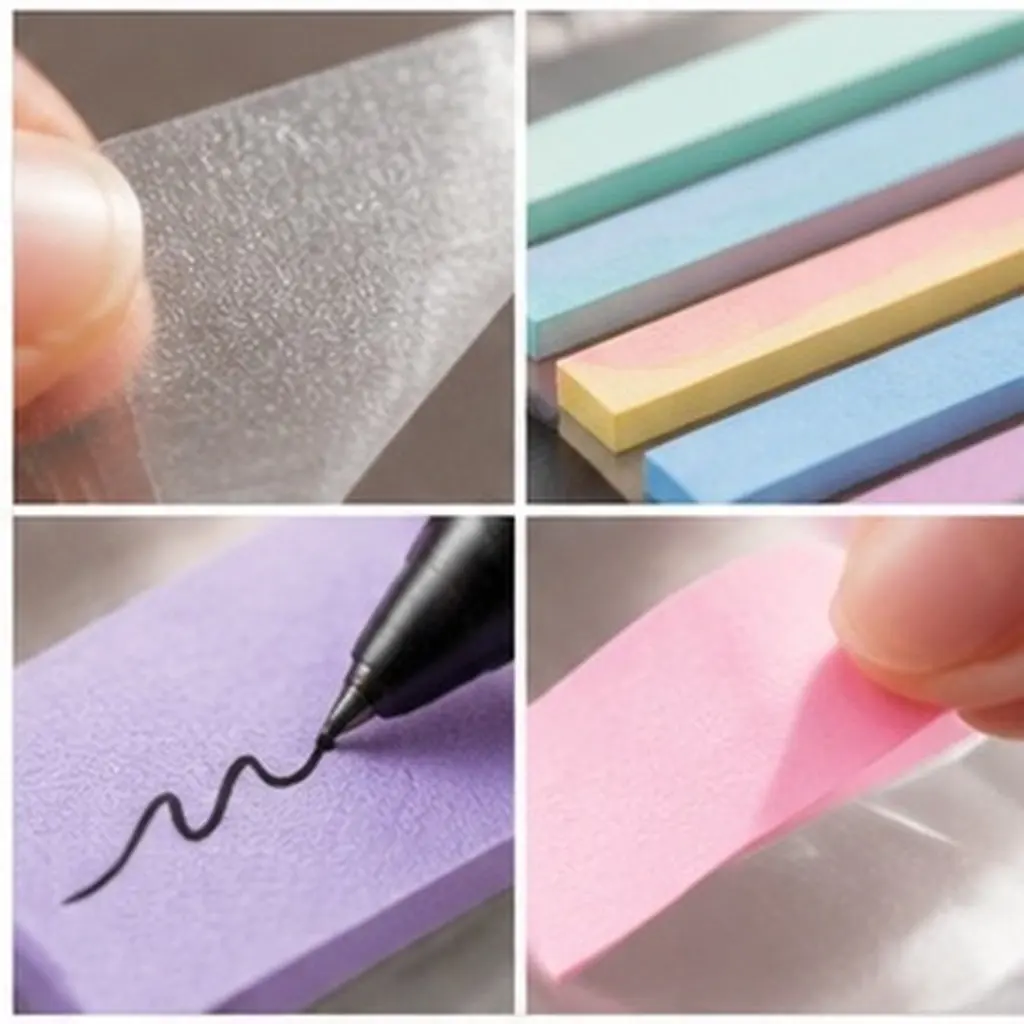 6Sets Smooth Writing Pet Page Marker Stickers Removable Sticky Book Tabs Colorful Page Mats for Note Taking Journaling Study