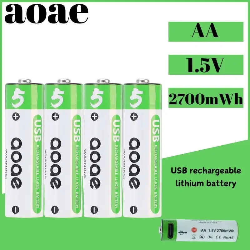 Rechargeable Lithium Ion Battery 1.5V AA 2700mWh/Lithium Ion Battery Toy Watch MP3 Player Thermometer pilas recargables aa