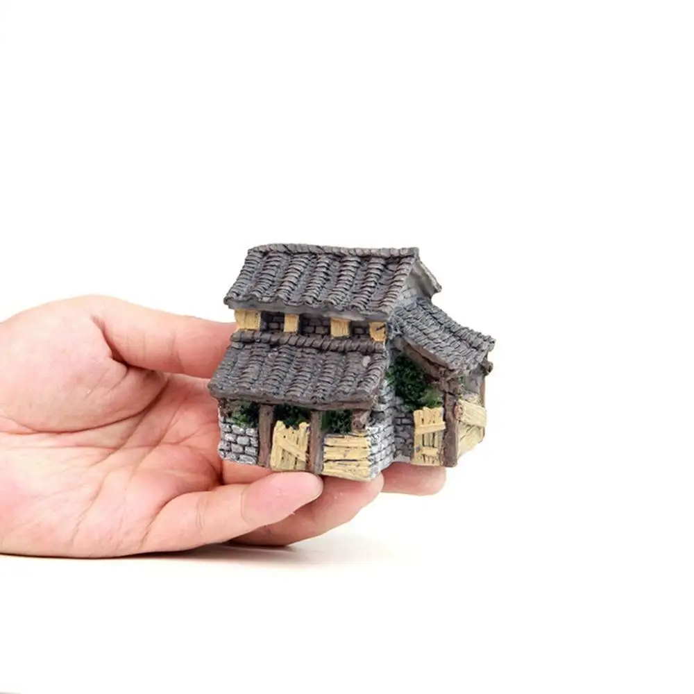 Realstic Mini DIY Crafts Tradiational House Model Bonsai Decor Scene Statue Figurines