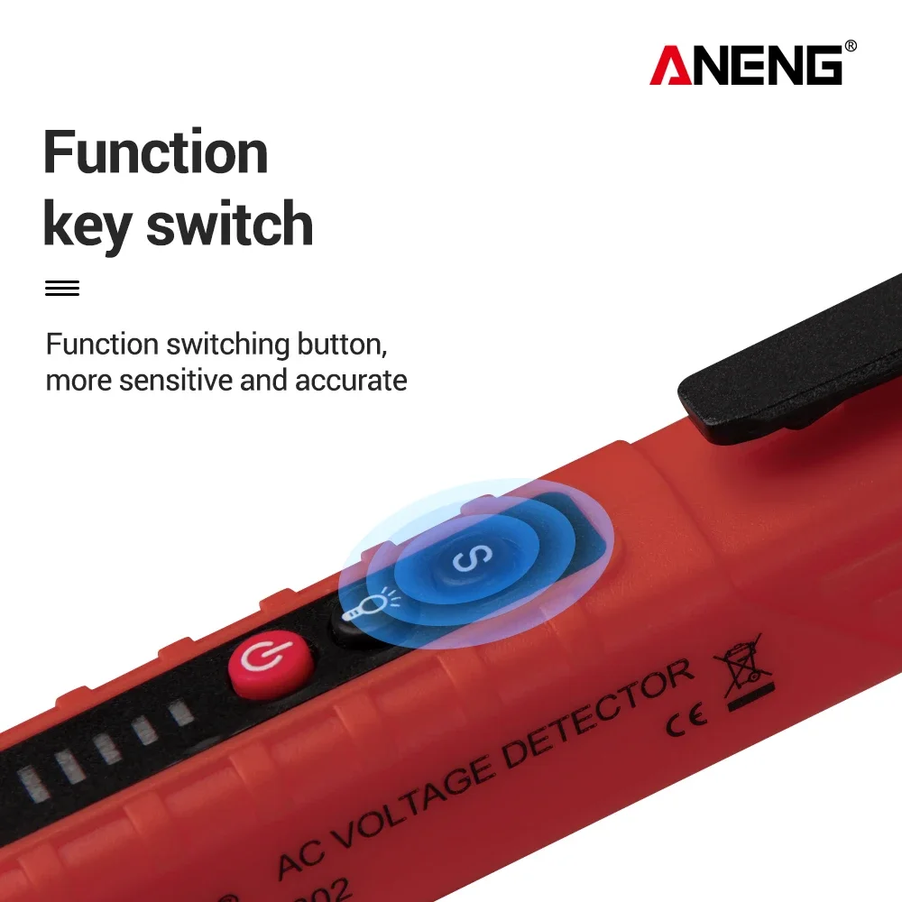 VD802 Non-contact AC Voltage Detector Tester Meter 12V-1000v Pen Style Electric Indicator LED Outlet Voltage Dectetor Sensor wit