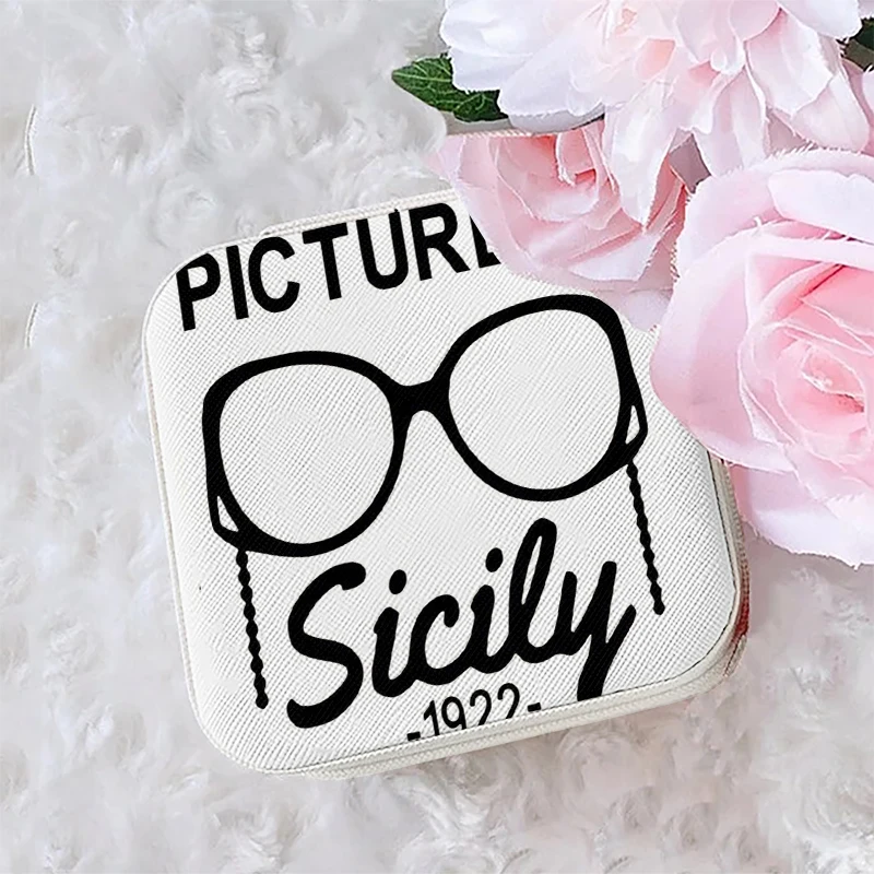 

1 шт., портативный органайзер для украшений, с рисунком Сицилии, 1922