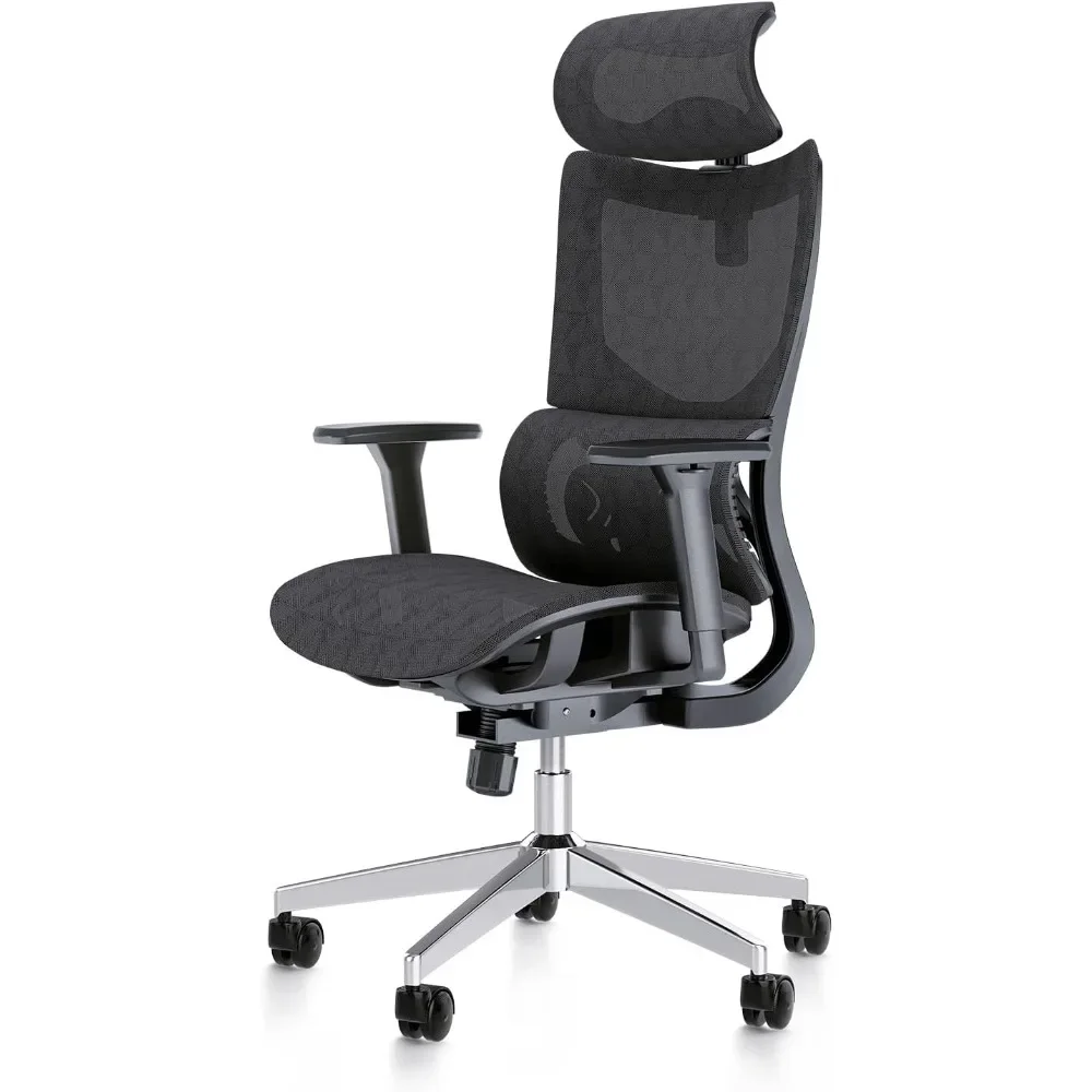 Ergonomic Office Chair with 3D Armrest, Big and Tall Computer Desk Chair with Adjustable Headrest, Seat Depth, Lumbar Support