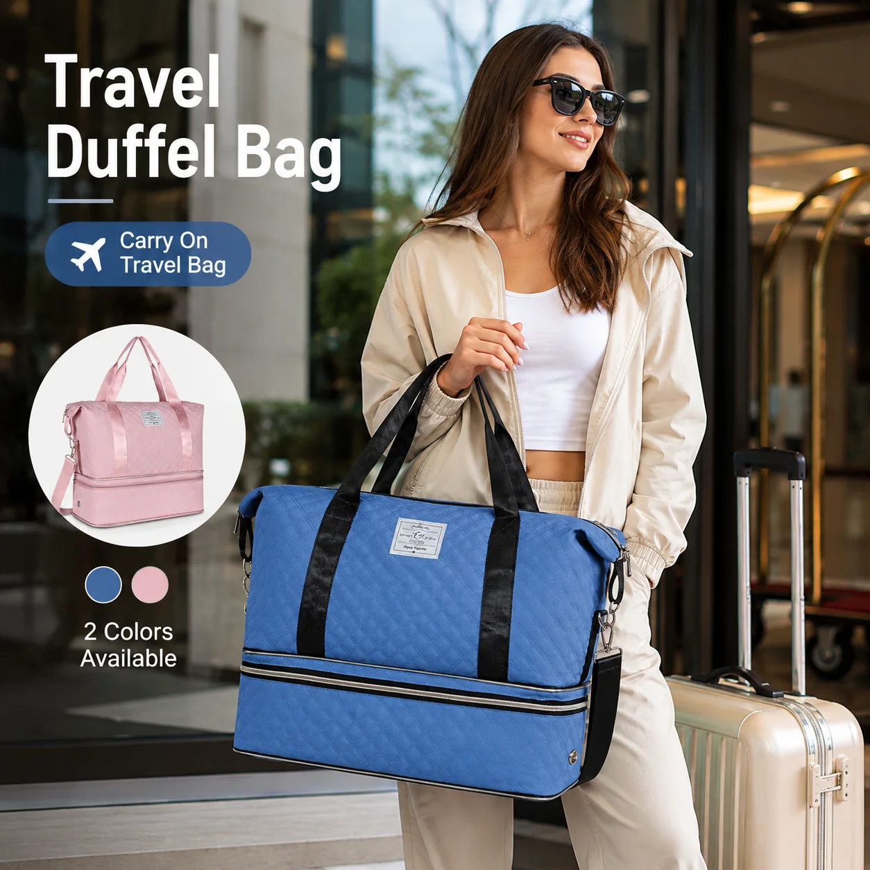 Women Bags Pk - Large Travel Duffel Bag With Shoe
