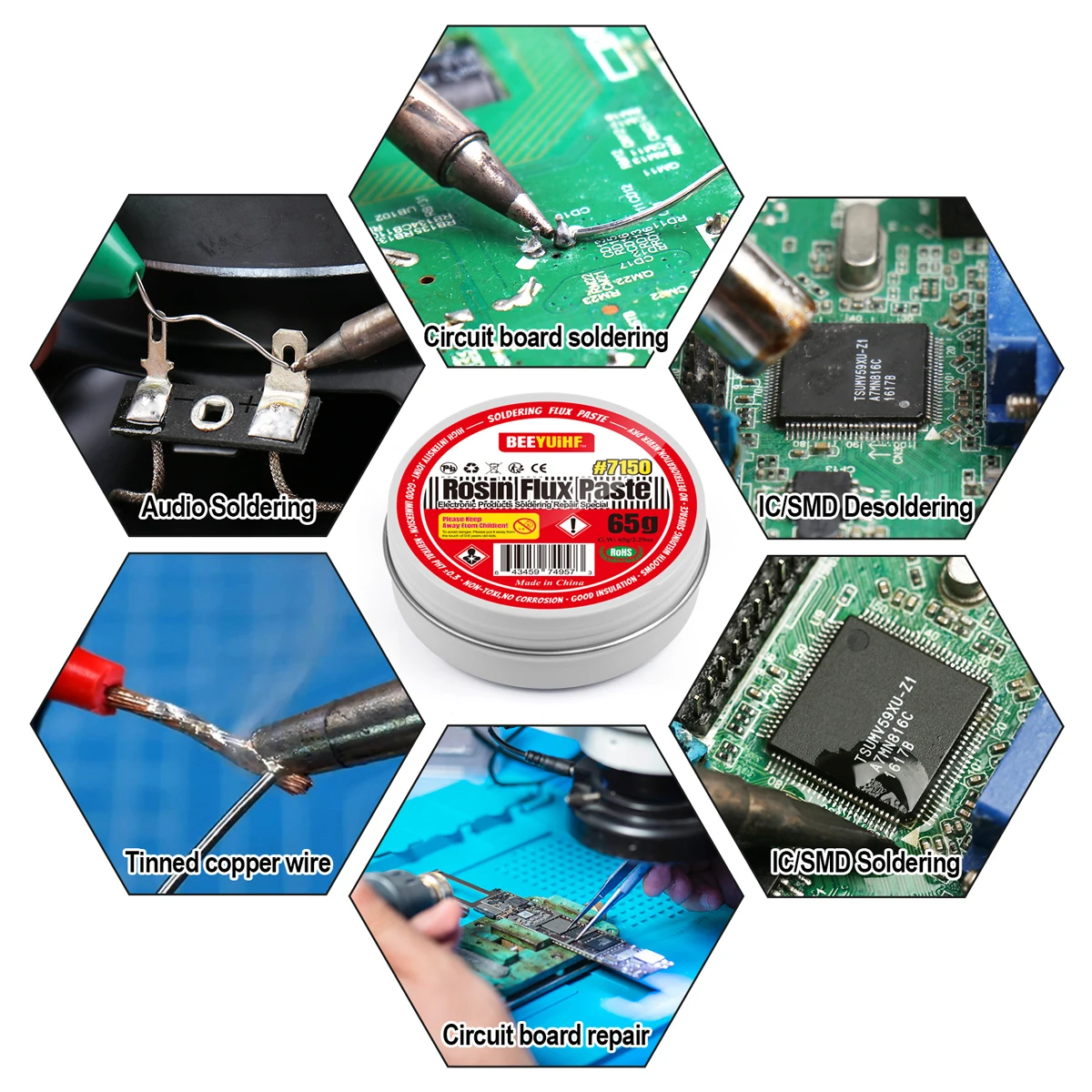 BEEYUIHF Kolophonium Löten Paste Flux Für SMD PCB BGA Löten & Reparatur Elektrische Löten (2,29 unzen/65g)