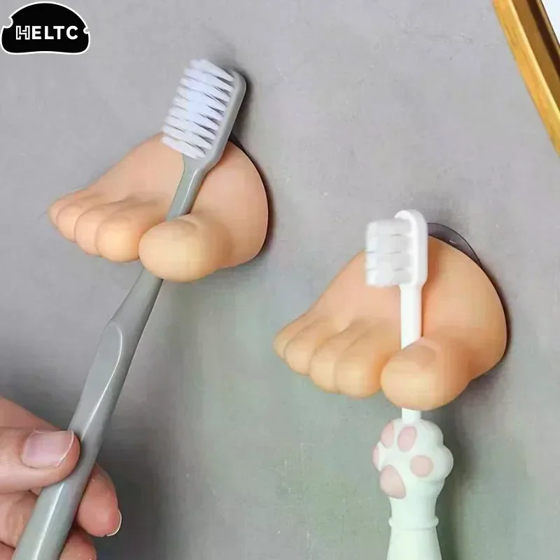 

Multifunctional Suction Cup Toothbrush Holder Funny Bathroom Decoration Storage Rack Small Clip