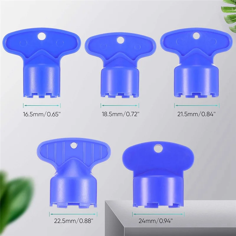 PORK-10 шт. Ключ аэратора для крана, синий ключ для снятия с 5 размерами, 16,5, 18,5, 21,5, 22,5, 24 мм, встраиваемый ключ аэратора