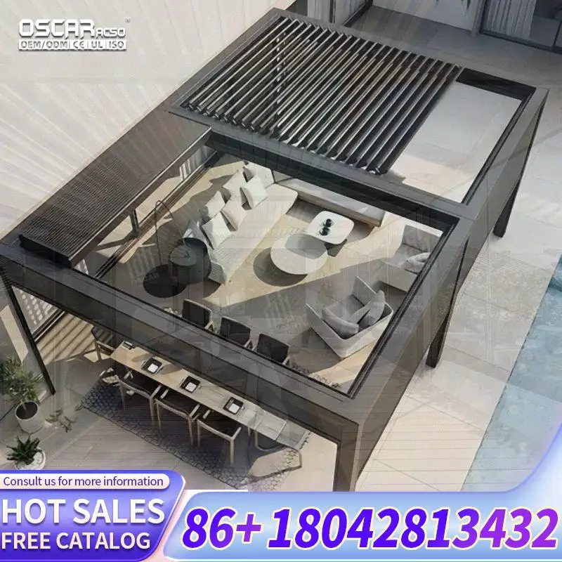 Affordable Water Resistant Aluminum Patio Louver Roof Pavilion Pergola from China pergola