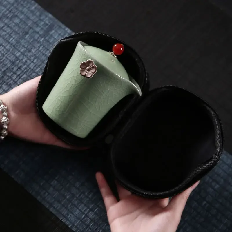 

Ruyao быстрая чашка, один горшок, две чашки, портативные дорожные чайные сервизы, одиночный маленький набор чайных чайников, керамика для делового автомобиля на открытом воздухе