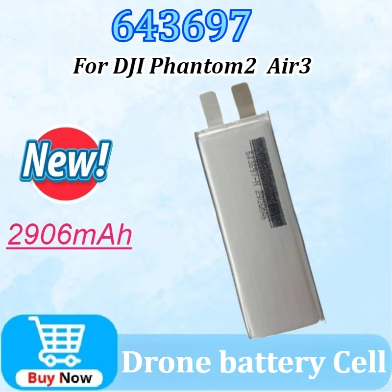 

New Upgraded High-Capacity Batteries 643697-2906mAh for DJI Phantom2 643697 Air3 Battery Cell Replace