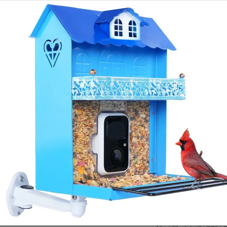 Mangeoire pour oiseaux intelligente avec caméra, jardin extérieur, cour, identification haute définition, mangeoire pour colibri avec objectif