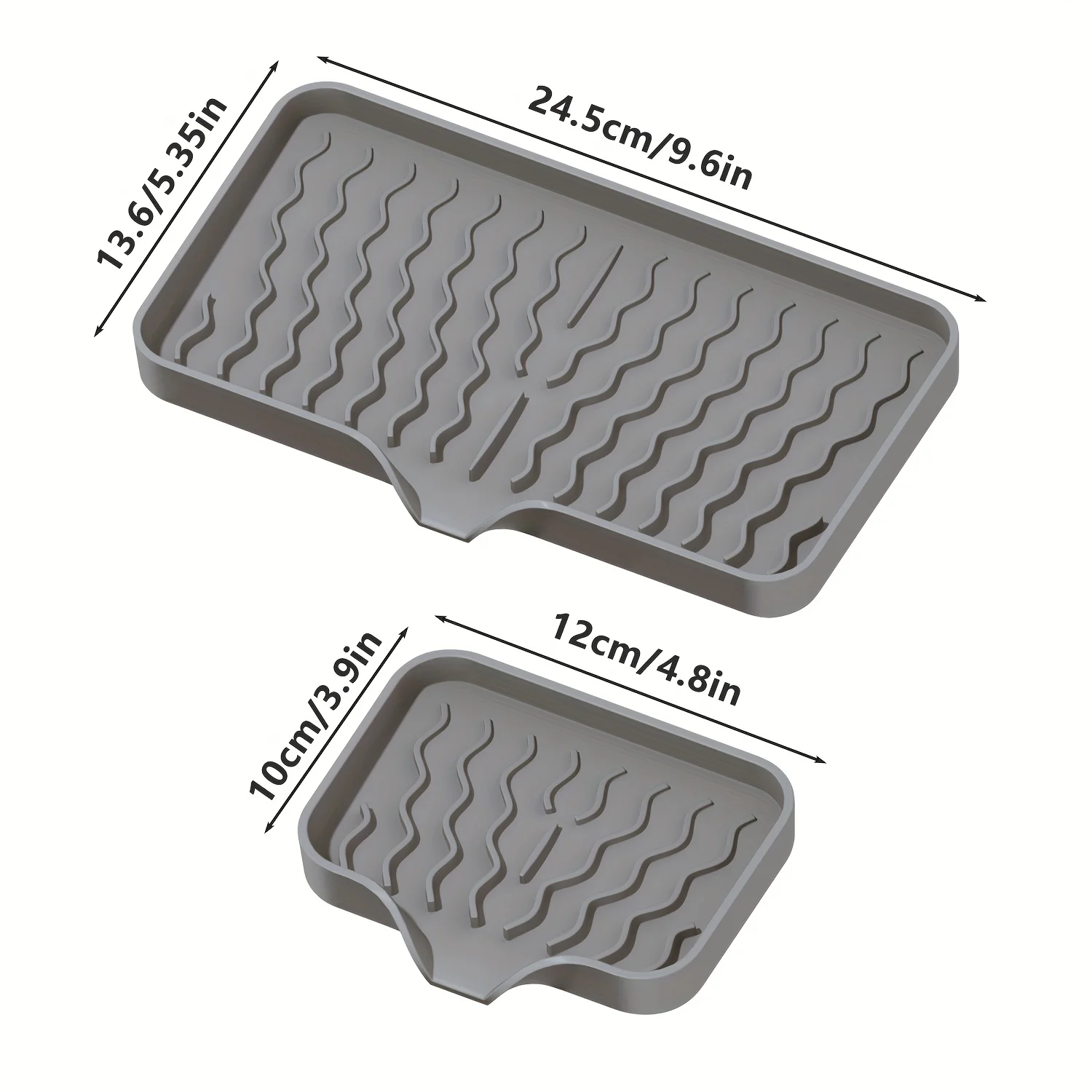 1pc Wave Pattern Soap Dish Drying Mat Non Slip Splash Proof Tray for Bathroom Kitchen Sink Sponge Holder