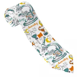 Old Chemistry Laboratory Microscope Tie Tubes Formulas Leisure Neck Ties Men Elegant Necktie Accessories Custom Collar Tie