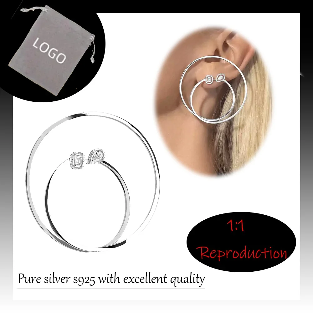 

Exaggerated European and American style pure silver s925 MY TWIN series spiral single-sided circle earrings geometric earrings
