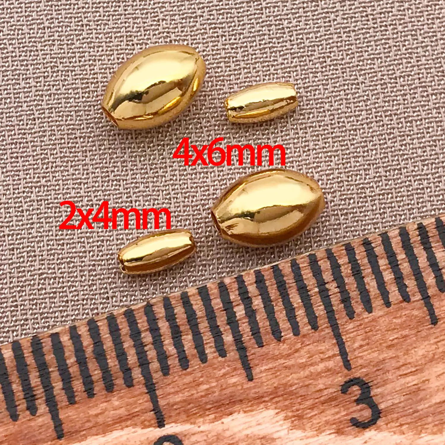100pcs Genuine Gold Thick Silver Smooth Small Hole Measle DIY Necklace Bracelet Jewelry Decorative Spacer Beads