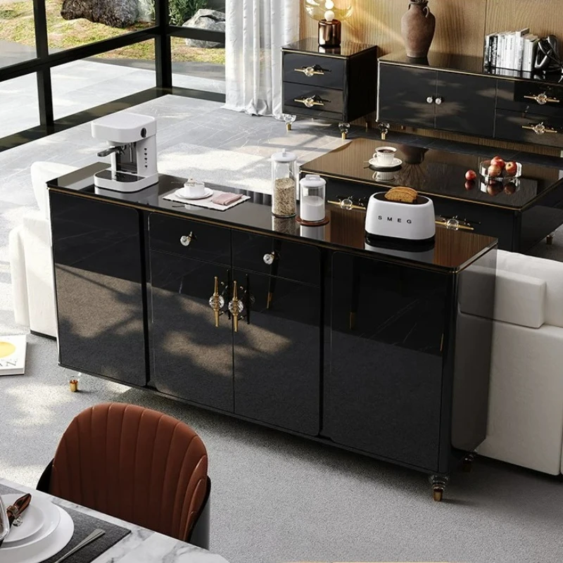 Italian Minimalist Sideboard Glass High-end Living Room Storage Kitchen Cabinet Chest of Drawer Designer Creative Home Furniture