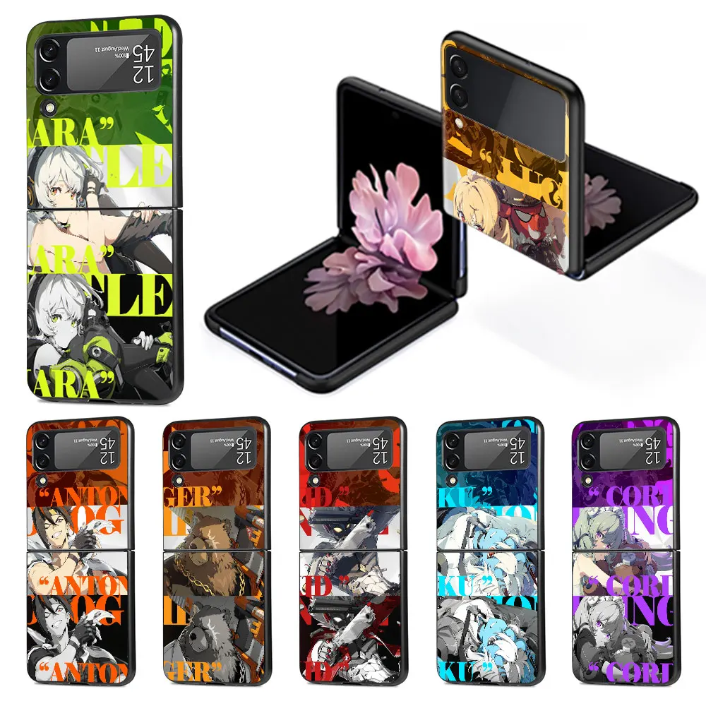 ZZZ Zenless Zone Zero Case for Samsung Galaxy Z Flip 4 3 5G Black Hard Phone Cover Flip4 Flip3 PC Funda Capa Zflip3 Zflip4