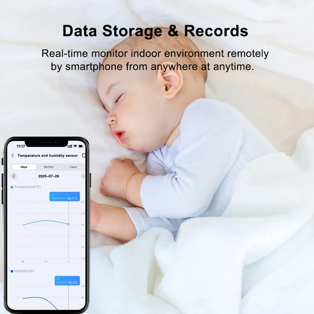 Lincukoo EWelink Zigbee Tiny Temperature Humidity Sensor APP Remote Monitor For Smart Home Assistant Hott Alexa Google Assistant