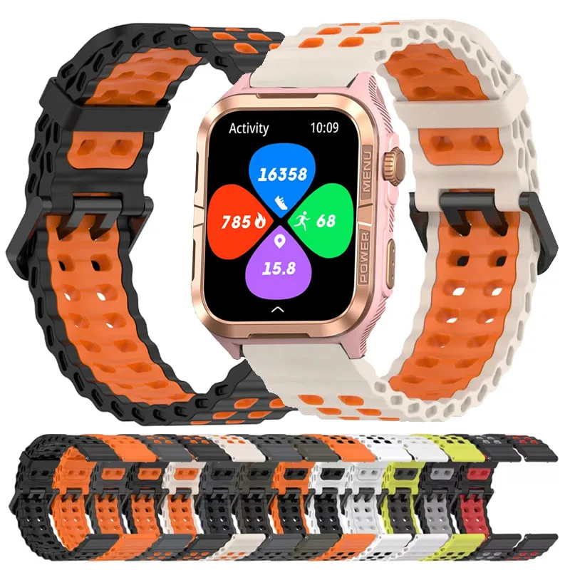 22mm Breathable Silicone Strap For Blackview W10 Pro Wristband Correa For Blackview W90 Pro/W80 Pro W70 Pro W50 W50 Pro/W60/X20