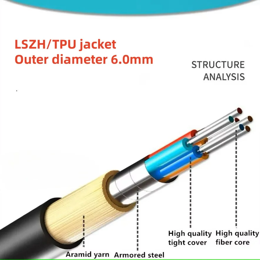 12 cœurs MPO-MPO blindé Patch rette, monomode, polarité B, extérieur LSZH, câble optique TPU, avec couvercle PDLC, Dia.6.0mm,150m,200m