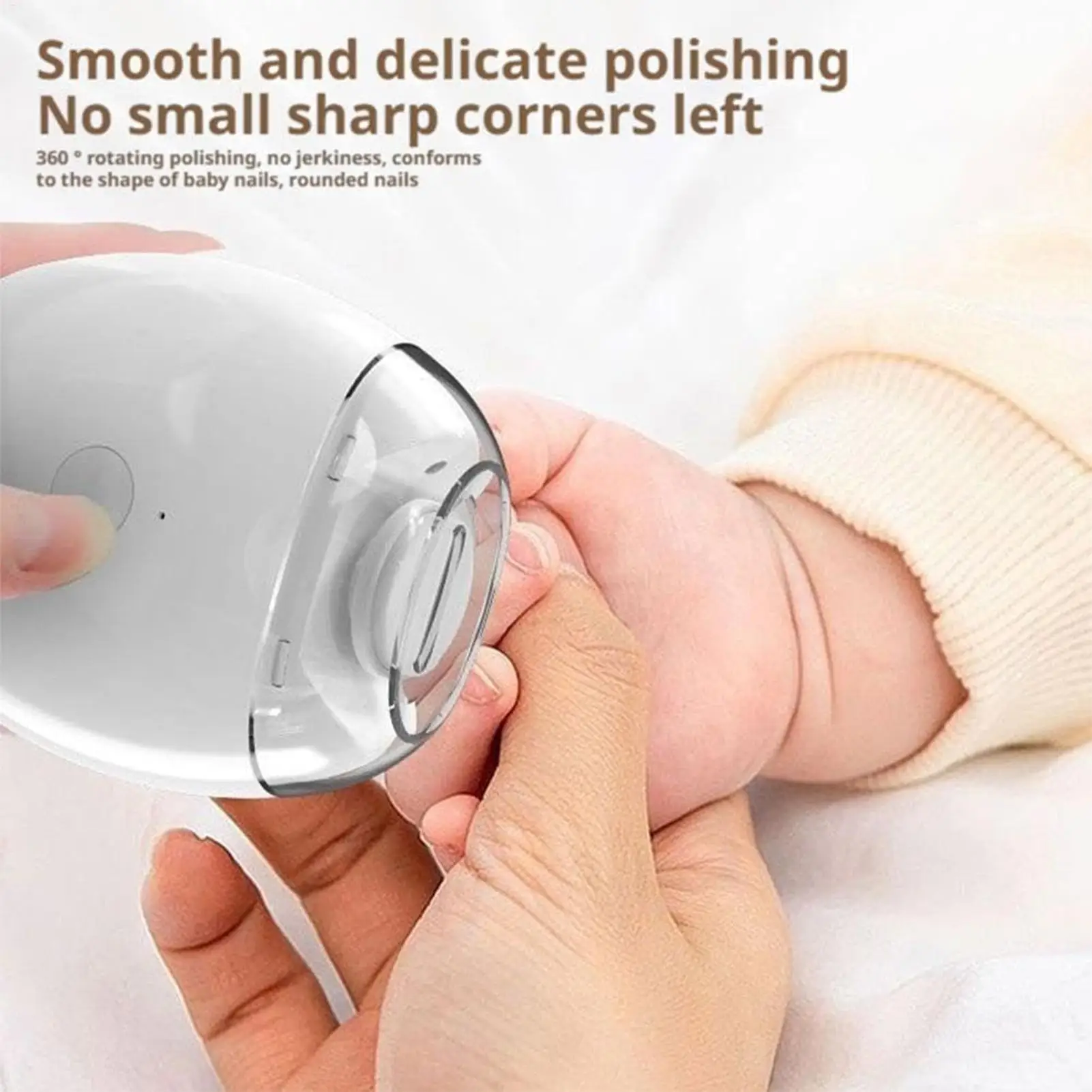 Universal automatic nail file with LED light and 3-speed silent rechargeable nail tool, nail trimmer polisher, for Kids Adults