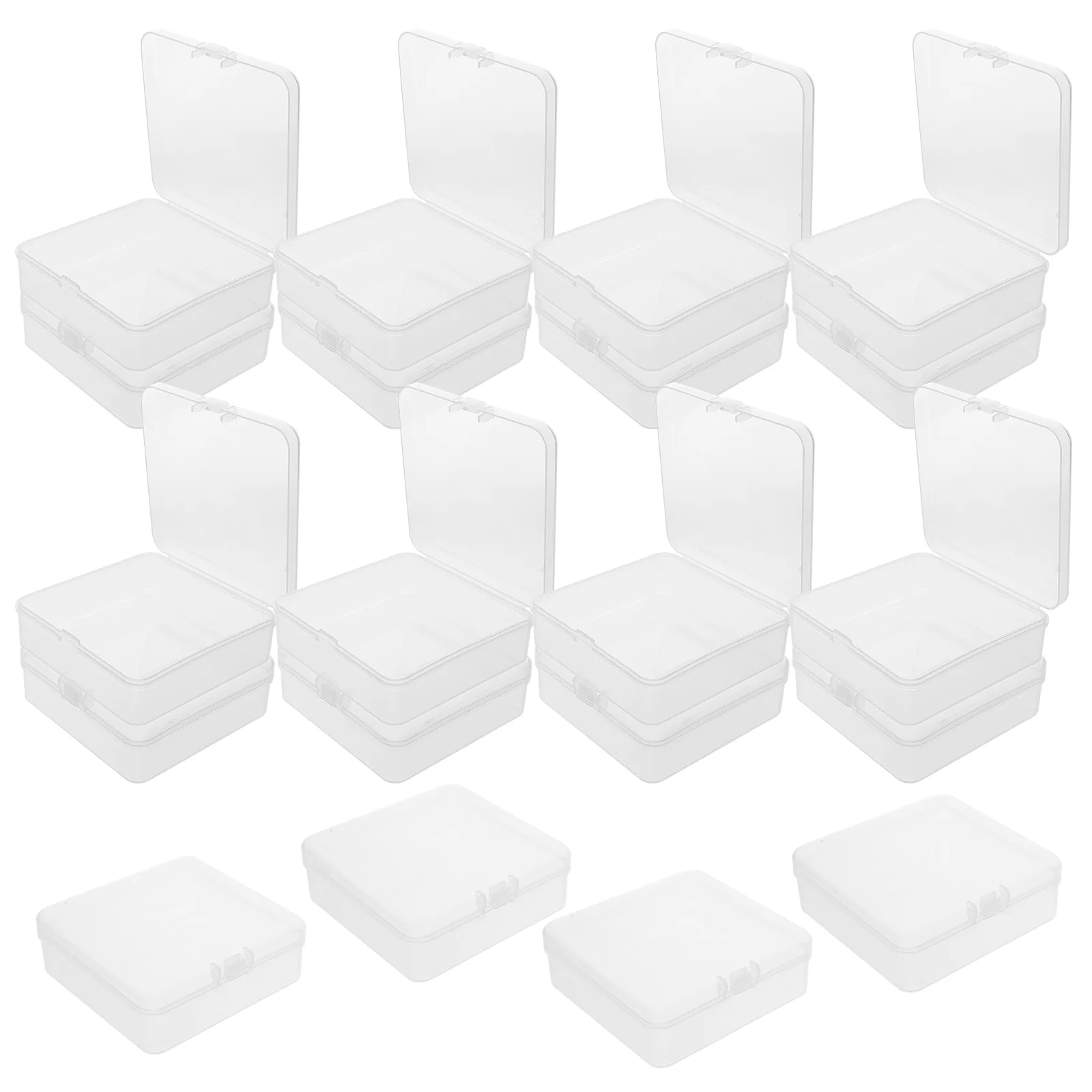 

20pcs Business Card Storage Box Clear Plastic Square Container Card Game Organizer Transparent Holder Small Box for Cards