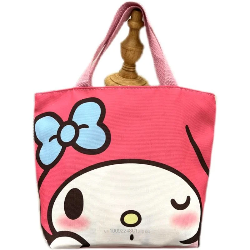 Sanrio-Bolso de lona informal para mujer, bolsa de almacenamiento de dibujos animados de Hello Kitty, bolso pequeño japonés Kawaii Y2k