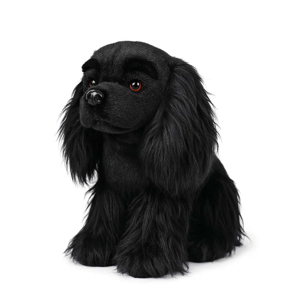 Perro de peluche realista inglés Cocker Spaniel de 9,8 pulgadas, perro de peluche de caza realista, cachorro suave, regalo para decoración del hogar para niños