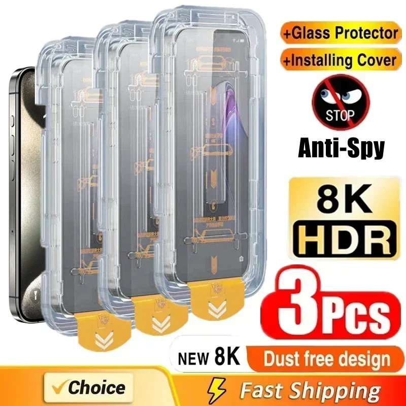 

3PCS Privacy Tempered Glass Free Installation for vivo X100 Ultra X80 X90 X100s X200 Pro Anti-Spy Peeping Screen Protector Film