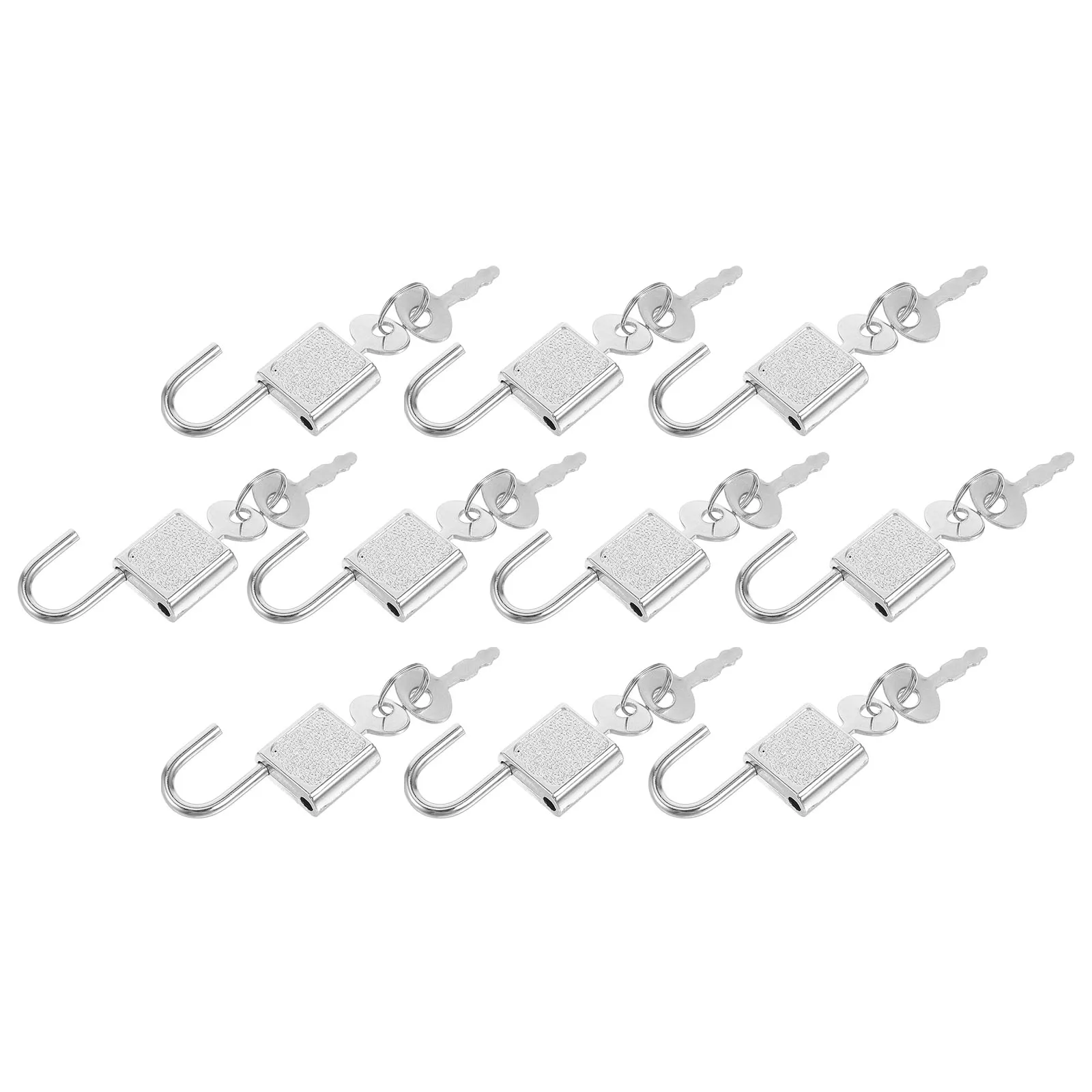

10 pcs Mini Cabinet Door Safety Padlock Zinc Alloy Lock For Drawer Suitcase Travel Gym Storage Box Chest Vintage Silver