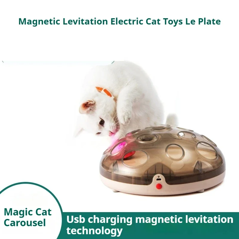 

Electric Cat Toys Rechargeable Cat Turntable Magnetic Levitation Cat Scratching Ball Plush Pet Toys Badminton Ball